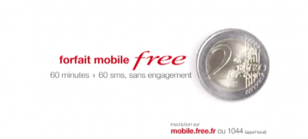 Free Mobile : Spot publicitaire pour le forfait à 2 euros à la TV Free Mobile : Spot publicitaire pour le forfait à 2 euros à la TV