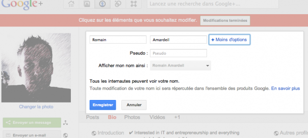 Google + ajoute les pseudos Google + ajoute les pseudos