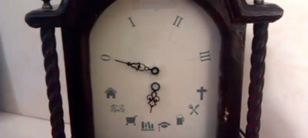 Foursquare Clock : Localisation affichée dans une horloge Foursquare Clock : Localisation affichée dans une horloge