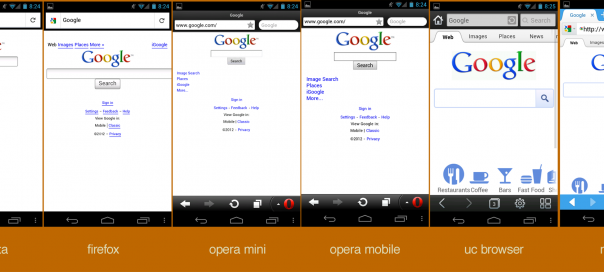 Google : Rendu sur 14 navigateurs Android différents Google : Rendu sur 14 navigateurs Android différents