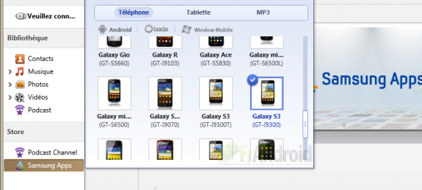 Samsung Galaxy S III : Des références trouvées dans Kies