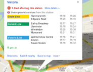 Google Maps : Retards du métro de Londres en prévision des JO