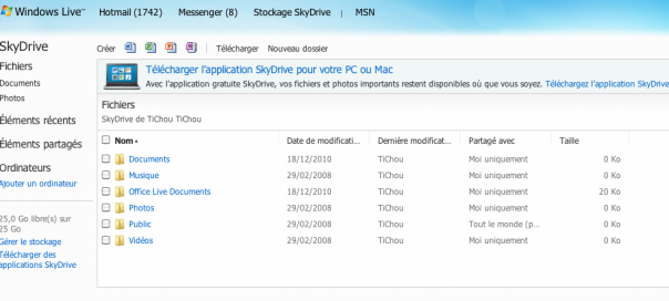 Microsoft SkyDrive : 25Go & applications de synchronisation Microsoft SkyDrive : 25Go & applications de synchronisation