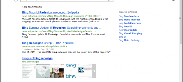 Bing : Nouvelles pages de résultats du moteur