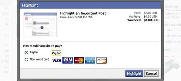 Facebook : Payer pour la promotion de publications ?