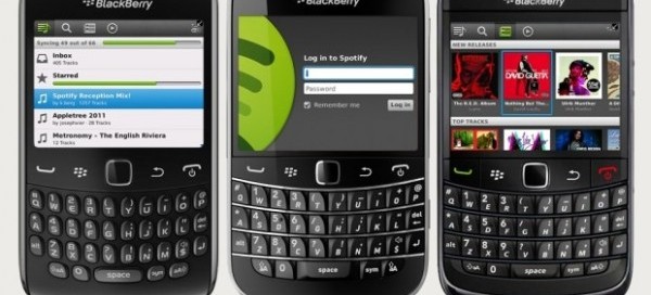 Spotify : Débarquement sur Blackberry