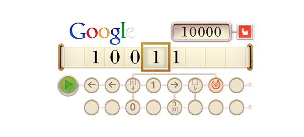 Google : Alan Turing et sa machine en doodle