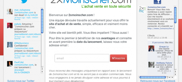 2xMoinsCher : Réouverture du site d’achat et de vente