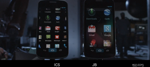 Android : Fluidité de l’interface ICS Vs JB en slow motion