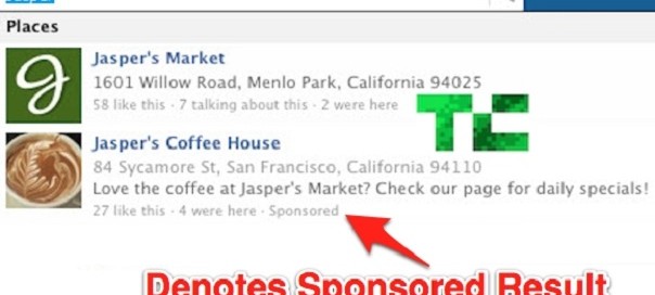 Facebook : Résultats sponsorisés dans la barre de recherche