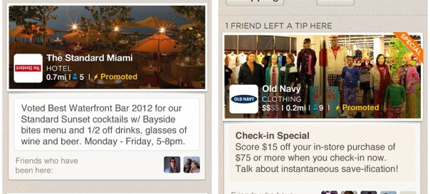 Foursquare : Mises à jour sponsorisées pour attirer les clients