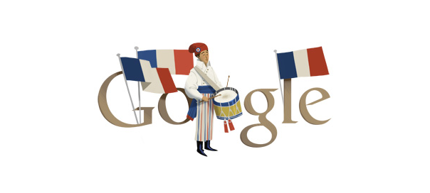 Google : Fête nationale française du 14 juillet en doodle