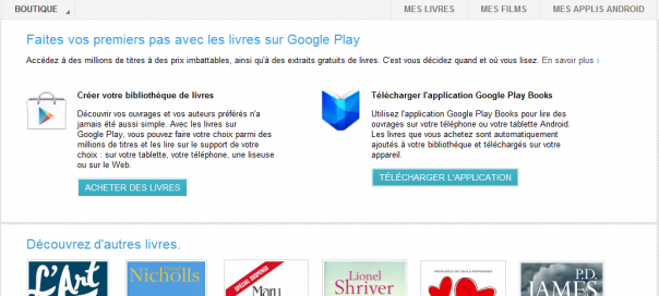 Google Play : Les livres électroniques débarquent en France