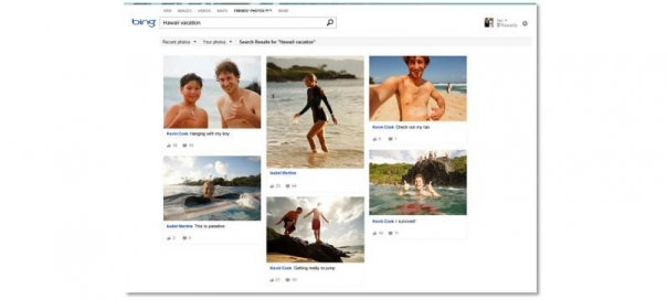 Bing : Photos Facebook de ses amis dans le moteur