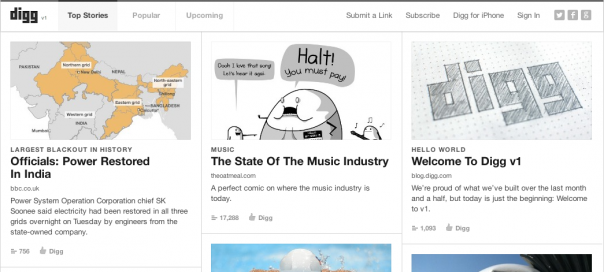 Digg v1 : Lancement du nouveau site internet