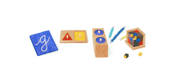 Google : Maria Montessori et sa pédagogie en doodle