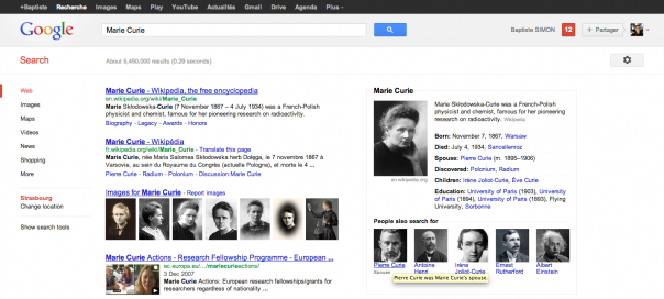 Google Knowledge Graph : Liens avec les recherches associées