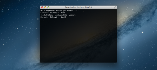 OS X : Terminal personnalisé avec le fichier .bashrc
