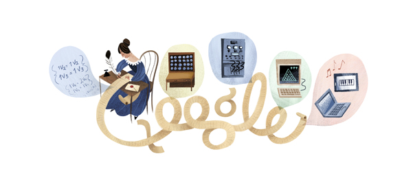 Google : Ada Lovelace et le premier algorithme en doodle