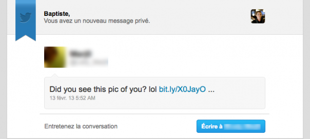 Twitter : Vague de phishing par message privé (DM)