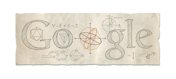 Google : Leonhard Euler, le mathématicien et physicien en doodle