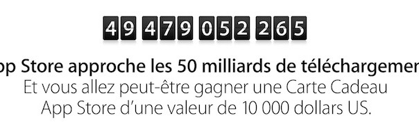 App Store : 10 000 dollars de cadeaux pour le 50ème milliards téléchargement