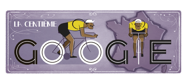 Google : 100e Tour de France de cyclisme en doodle