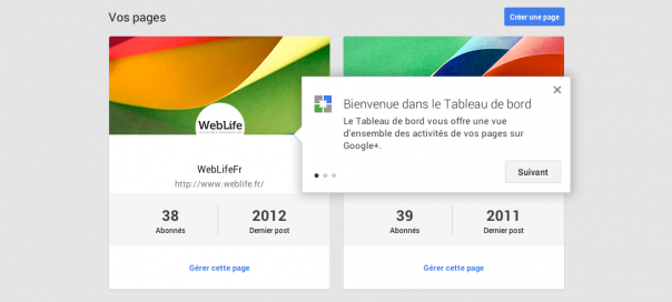 Google+ : Tableau de bord pour gérer sa présence en ligne