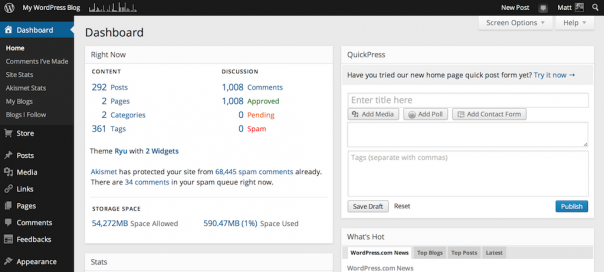 WordPress.com : Nouvelle interface pour la console d’admin