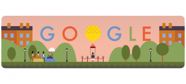 Google : André-Jacques Garnerin et son parachute en doodle