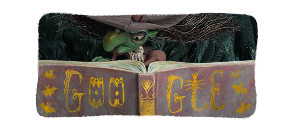 Google : Sorcière Halloween, doodle chaudron & potion magique