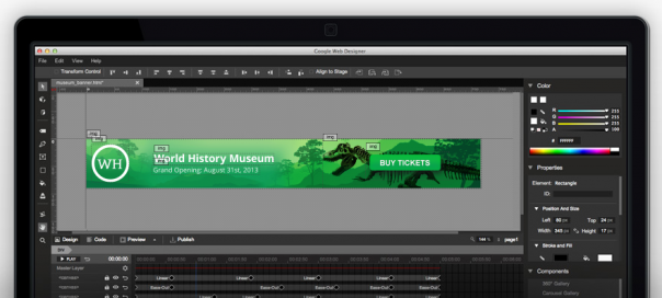 Google Web Designer : IDE de création d’animations HTML5
