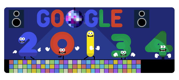 Google : Réveillon 2013 en doodle & nouvelle année 2014