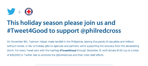 Twitter #Tweet4Good : 1.4$ par tweet pour soutenir les Philippines