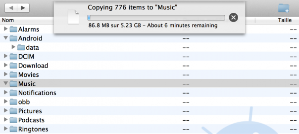 Android File Transfer : Monter un mobile Android sous OS X