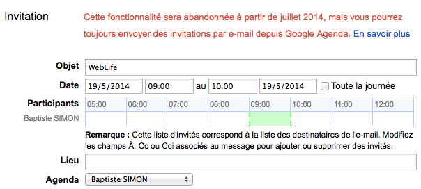 Gmail : Les invitations à Google Agenda disparaissent