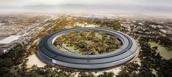 Apple : Le futur campus circulaire vu du ciel