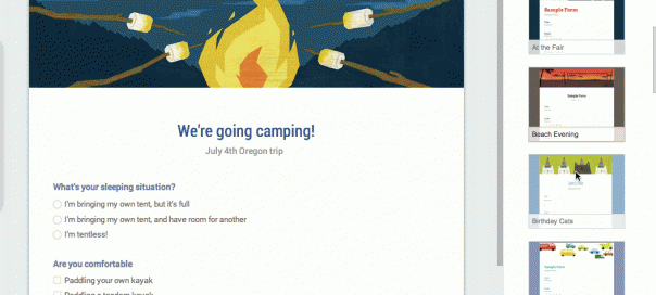 Google Forms : Les thèmes personnalisés disponibles