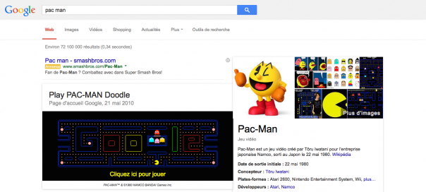 Google : Jouer à Pac-Man dans les SERPS