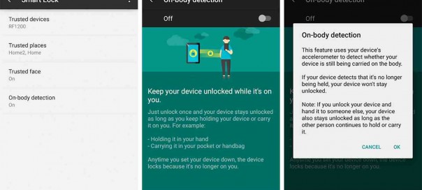 Android : Nouveau système de verrouillage « On-Body Detection »