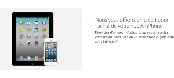 Apple Store : Reprise de votre ancien smartphone même non iOS