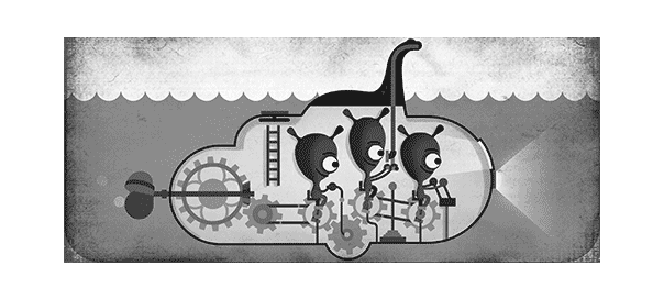 Google : Monstre du Loch Ness en doodle animé