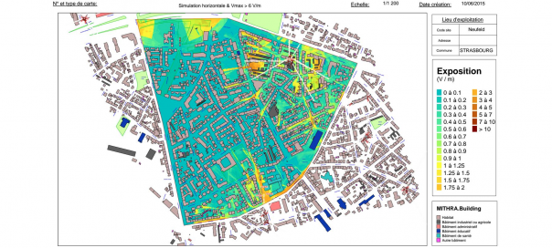 Ondes mobiles : Carte du niveau d’exposition à Strasbourg