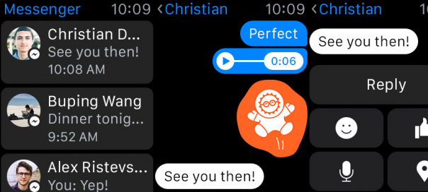 Facebook Messenger : L’application Apple Watch est disponible