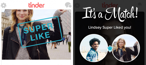 Tinder : Le Super Like pour les coups de foudre