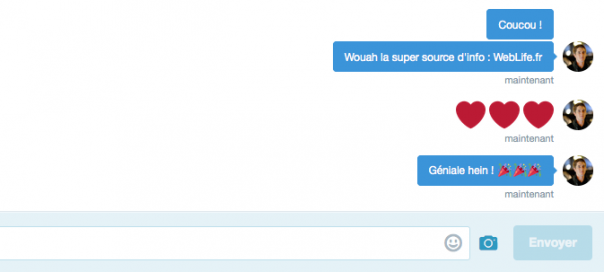 Twitter : Des emojis plus imposants dans les messages privés
