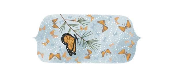Google : La réserve de biosphère du papillon Monarque en doodle