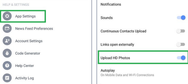 Facebook : Upload de photos HD sous Android