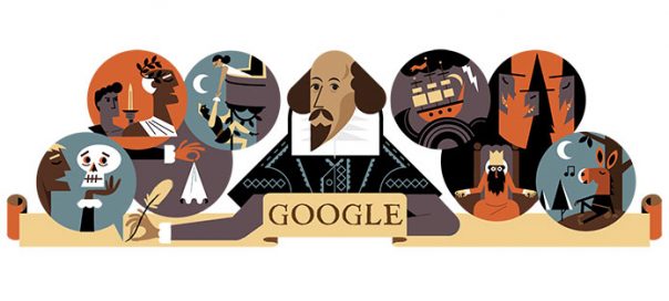 Google : William Shakespeare en doodle
