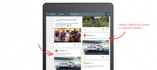 Google Plus : Les résultats de recherche quasi-identiques dédoublonnés